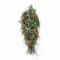 28" Unlit Glittered Boxwood, Pine Cones & Red Berry Teardrop Swag